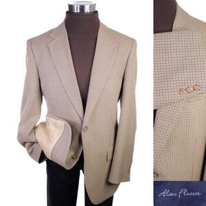 Alan Flusser Beige Checkered Sport Coat